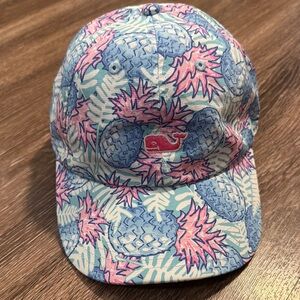 Vineyard Vines Blue and Pink Patterned Hat